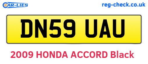 DN59UAU are the vehicle registration plates.