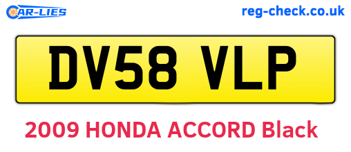 DV58VLP are the vehicle registration plates.