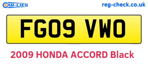 FG09VWO are the vehicle registration plates.