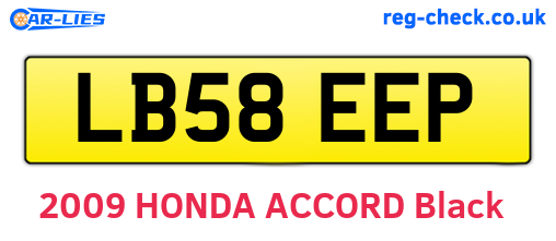 LB58EEP are the vehicle registration plates.