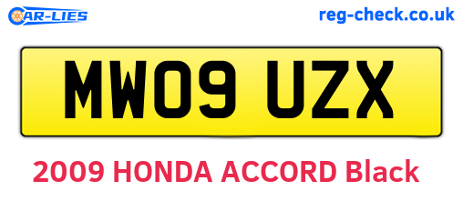 MW09UZX are the vehicle registration plates.