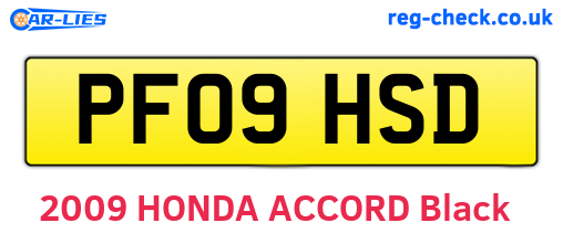 PF09HSD are the vehicle registration plates.