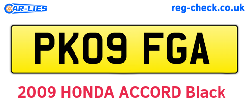 PK09FGA are the vehicle registration plates.