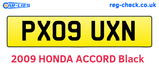PX09UXN are the vehicle registration plates.