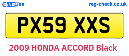PX59XXS are the vehicle registration plates.