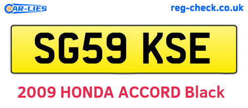 SG59KSE are the vehicle registration plates.