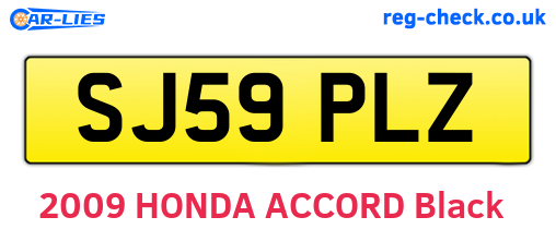 SJ59PLZ are the vehicle registration plates.