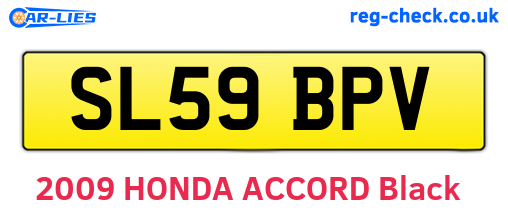 SL59BPV are the vehicle registration plates.