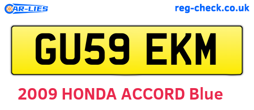GU59EKM are the vehicle registration plates.