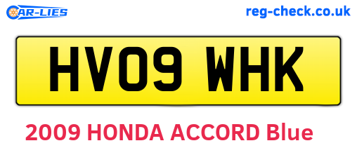 HV09WHK are the vehicle registration plates.
