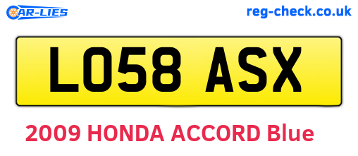 LO58ASX are the vehicle registration plates.