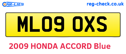 ML09OXS are the vehicle registration plates.
