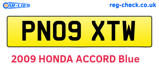 PN09XTW are the vehicle registration plates.