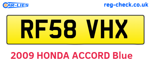 RF58VHX are the vehicle registration plates.