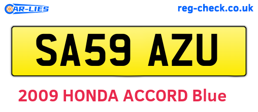 SA59AZU are the vehicle registration plates.