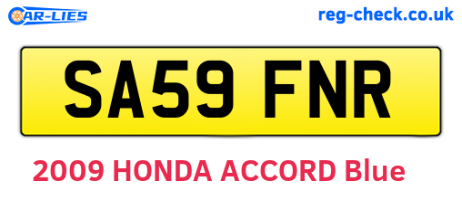 SA59FNR are the vehicle registration plates.