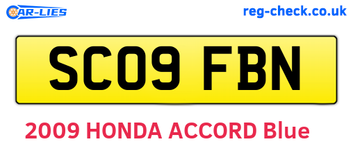 SC09FBN are the vehicle registration plates.