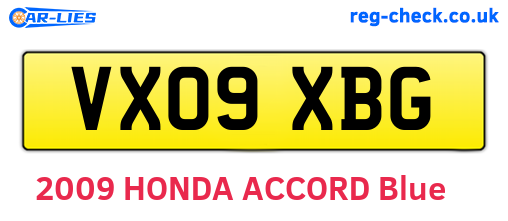 VX09XBG are the vehicle registration plates.