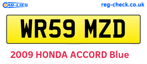 WR59MZD are the vehicle registration plates.