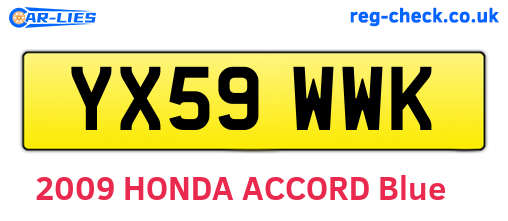 YX59WWK are the vehicle registration plates.
