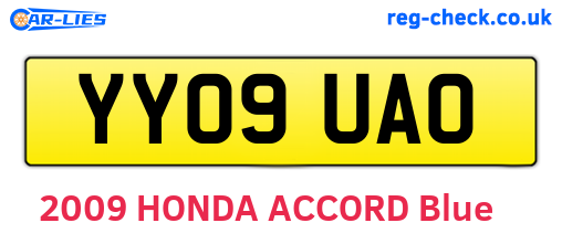 YY09UAO are the vehicle registration plates.