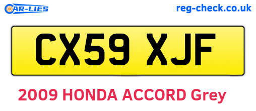 CX59XJF are the vehicle registration plates.