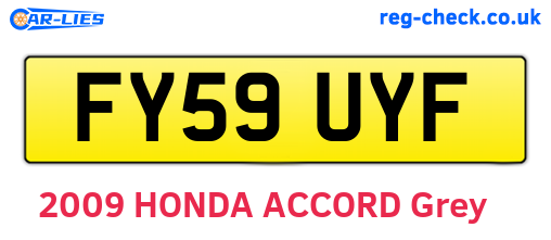 FY59UYF are the vehicle registration plates.