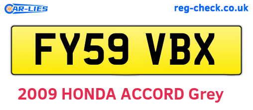 FY59VBX are the vehicle registration plates.