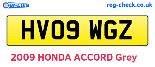 HV09WGZ are the vehicle registration plates.