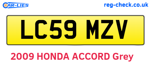 LC59MZV are the vehicle registration plates.