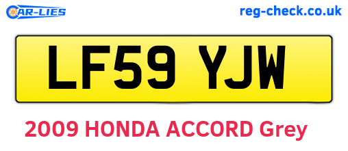 LF59YJW are the vehicle registration plates.