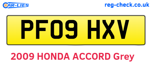 PF09HXV are the vehicle registration plates.