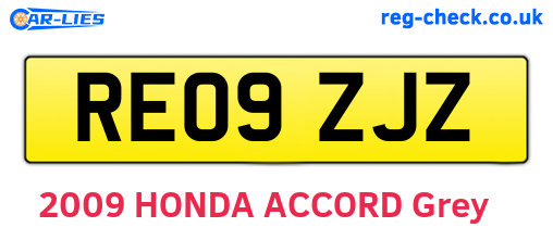 RE09ZJZ are the vehicle registration plates.