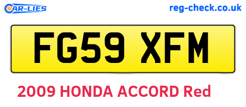 FG59XFM are the vehicle registration plates.