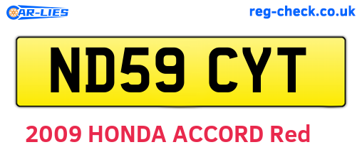ND59CYT are the vehicle registration plates.