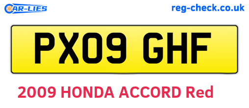 PX09GHF are the vehicle registration plates.