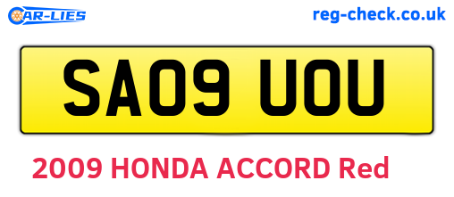 SA09UOU are the vehicle registration plates.