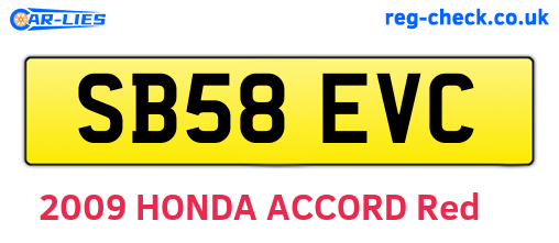 SB58EVC are the vehicle registration plates.