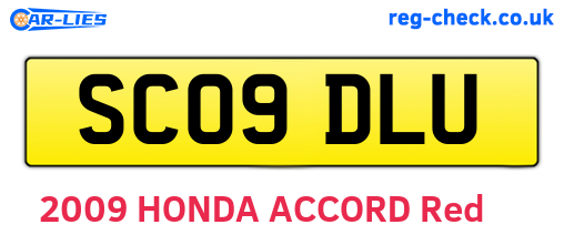 SC09DLU are the vehicle registration plates.