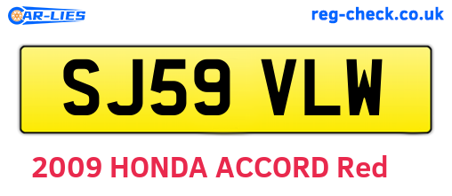 SJ59VLW are the vehicle registration plates.