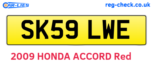 SK59LWE are the vehicle registration plates.