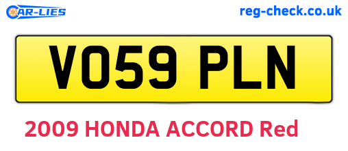VO59PLN are the vehicle registration plates.