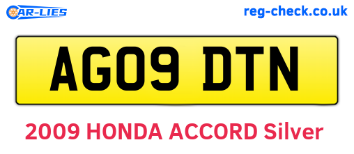 AG09DTN are the vehicle registration plates.