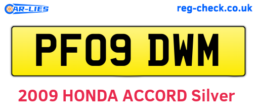 PF09DWM are the vehicle registration plates.