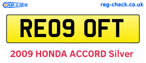 RE09OFT are the vehicle registration plates.