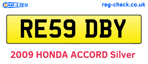 RE59DBY are the vehicle registration plates.