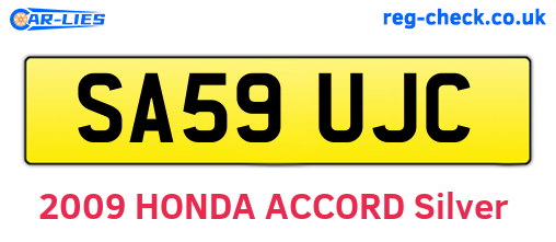 SA59UJC are the vehicle registration plates.