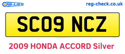 SC09NCZ are the vehicle registration plates.