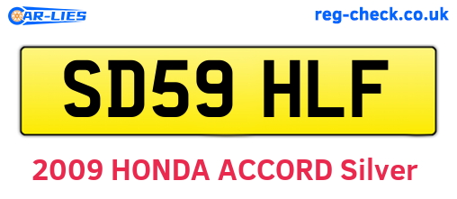 SD59HLF are the vehicle registration plates.