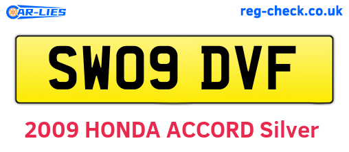SW09DVF are the vehicle registration plates.